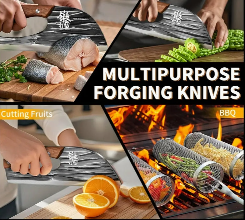 Hand-Forged Bone Cutter Knife – Lightweight Dual-Use Slicer, High Carbon Stainless Steel