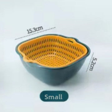 Double-Layer Washing & Draining Basket ? Multi-Functional Kitchen Basin for Fruits and Vegetables