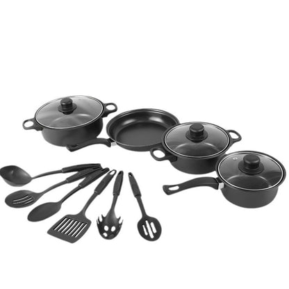 Multi-Functional Non-Stick Cookware Set ? Pots, Frying Pan & Glass Lids for Versatile Cooking