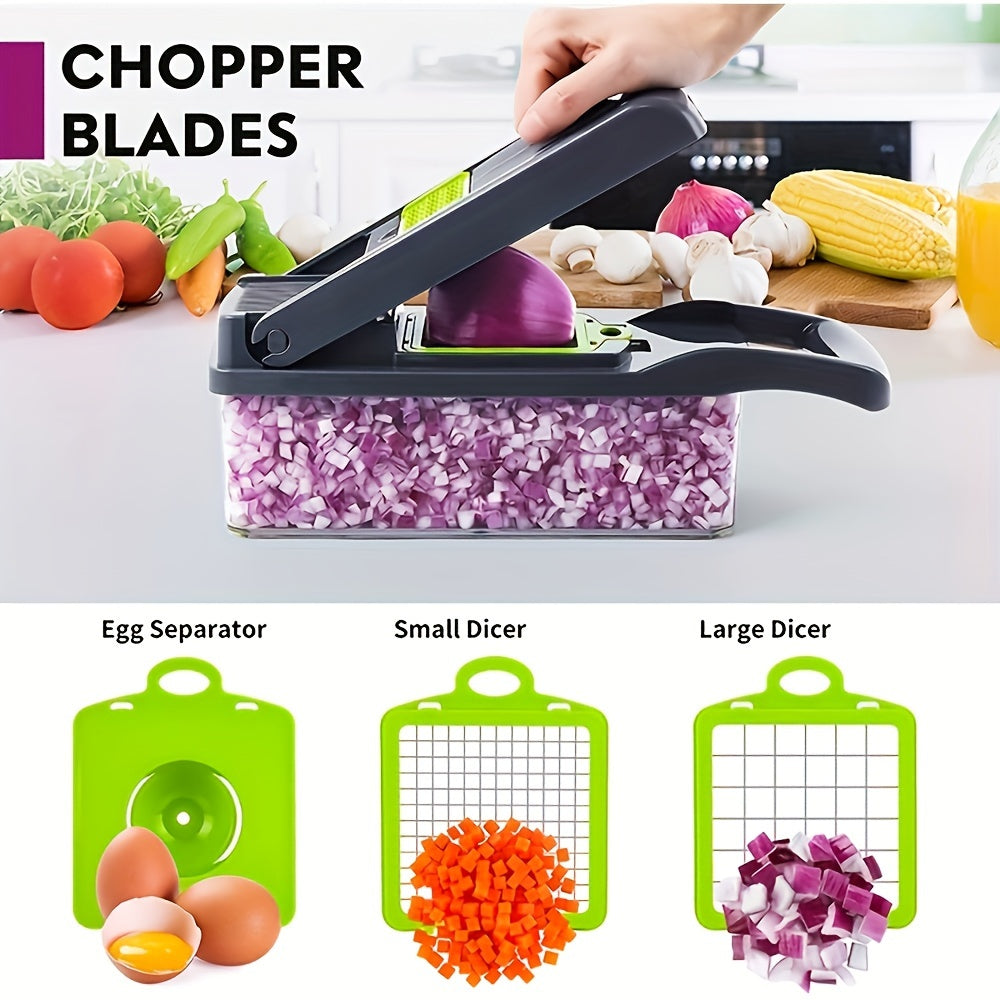 13-in-1 Multifunctional Vegetable Chopper Professional Onion Chopper with 8 Blades for Restaurant Kitchen