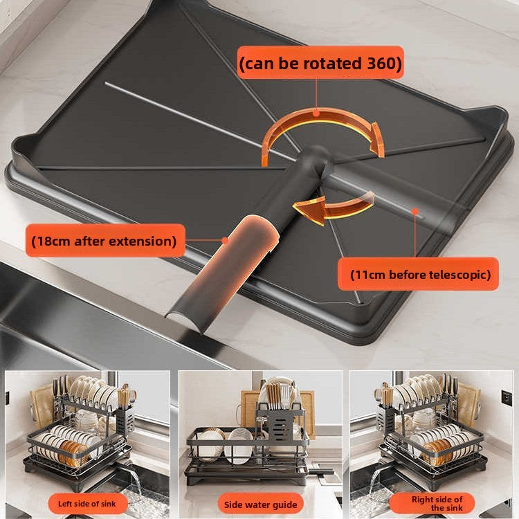 Stainless Steel Multifunctional Dish Rack ? Removable Design with Drainage Tray & Storage Holders