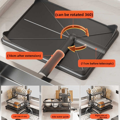 Stainless Steel Multifunctional Dish Rack ? Removable Design with Drainage Tray & Storage Holders