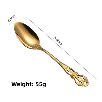 Elegant 410 Stainless Steel Cutlery Set with Retro Hollow Design