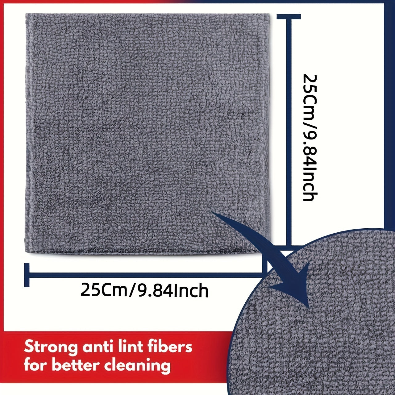 5/10/20/50/100pcs UltraSoft Absorbent Cleaning Towel Set - Gentle on Surfaces, Effective Stain Remover, Quick-Drying, Lint-Free, Soft Gray Color - Ideal for Cleaning Glass, Kitchen Countertops, Pots, Pans, Faucets, and More