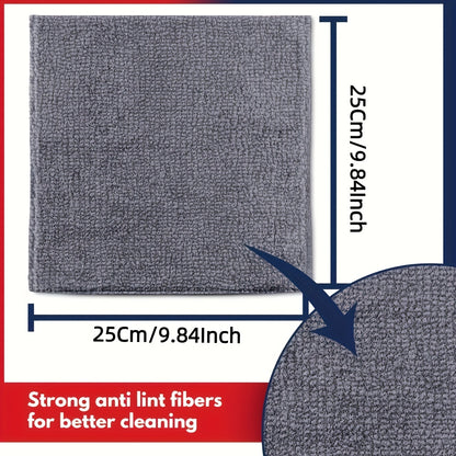 5/10/20/50/100pcs UltraSoft Absorbent Cleaning Towel Set - Gentle on Surfaces, Effective Stain Remover, Quick-Drying, Lint-Free, Soft Gray Color - Ideal for Cleaning Glass, Kitchen Countertops, Pots, Pans, Faucets, and More