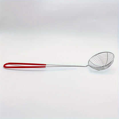 1pc Premium Stainless Steel Multifunction Strainer - Food Strainers for Beans and Bubble Tea, Non-stick Draining Scoop, Metal Kitchen Bar Supplies with Easy Cleaning and Space-Saving Design