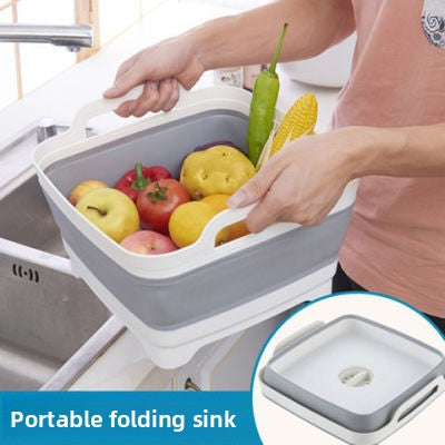 Foldable Kitchen Washing & Draining Basket ? Portable Fruit, Vegetable & Dish Colander
