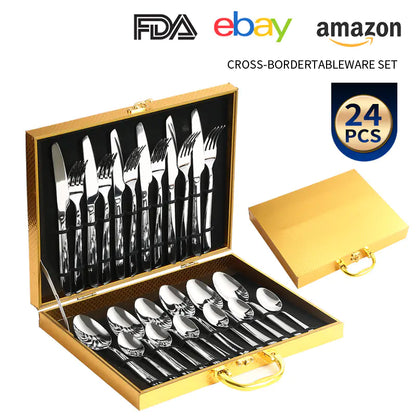 Amazon Stainless Steel Cutlery Set - 24 Pieces Gift Box