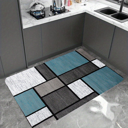1pc Soft Thickened Kitchen Floor Mat, Non-slip Oil-proof Floor Mat, Waterproof Runner Rug, Dirt-resistant Floor Carpet, Machine Washable, Entrance Doormat, Kitchen Living Room Laundry Bathroom Water-absorbing Floor Mat, Room