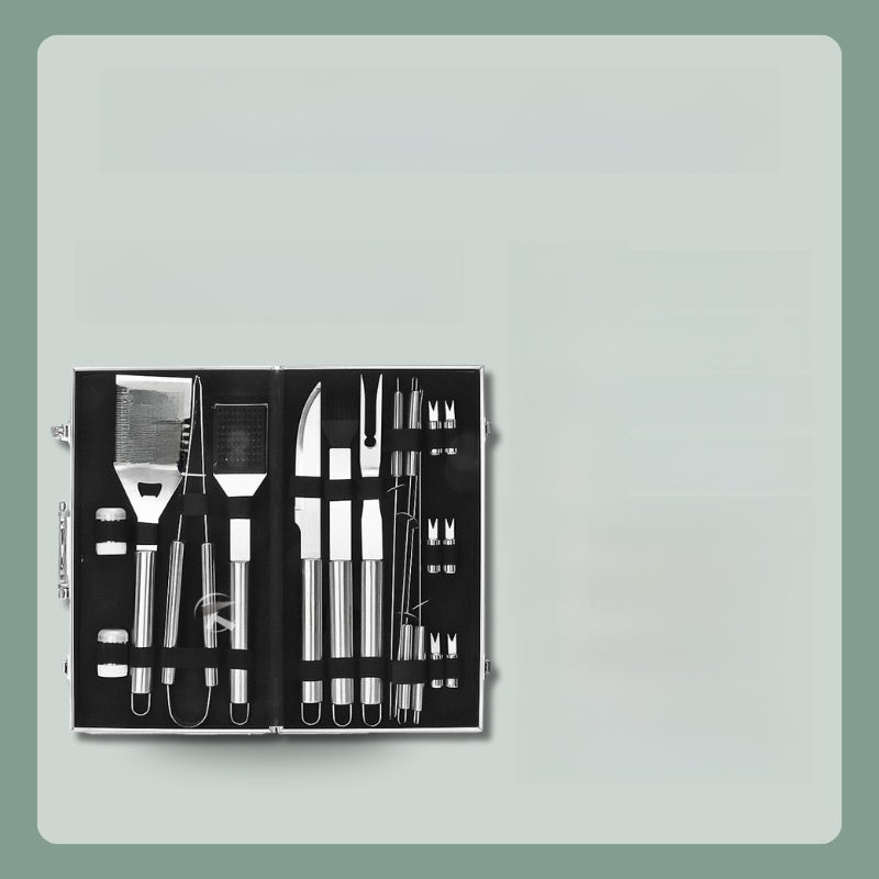 Stainless Steel Cutlery Set with Aluminum Case ? Portable Multi-Piece Outdoor & Camping Utensils