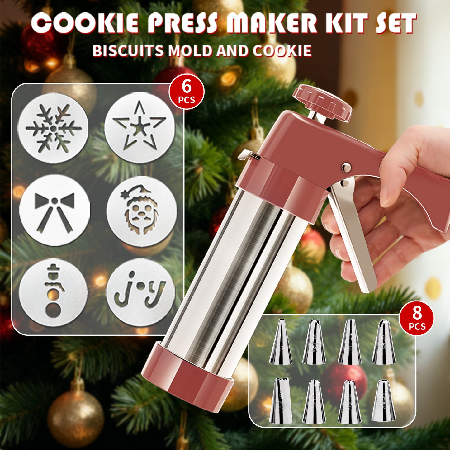 Stainless Steel Cookie & Pastry Press ? Multi-Nozzle Decorating Set for Home Baking