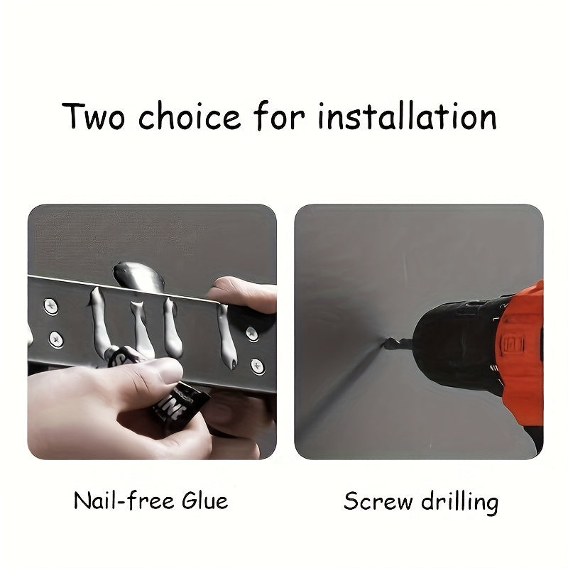 1pc Wall-Mounted Multi-Functional Spice Rack - Space-Saving Storage Shelf for Kitchen and Bathroom, Easy Installation, Punching-Free, Adjustable, Durable, and Rust-Resistant - Perfect Kitchen Organizer and Accessory for Maxim