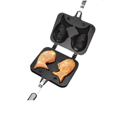 Double-Sided Non-Stick Fish-Shaped Waffle Pan ? Gas Stove & Open Flame Compatible