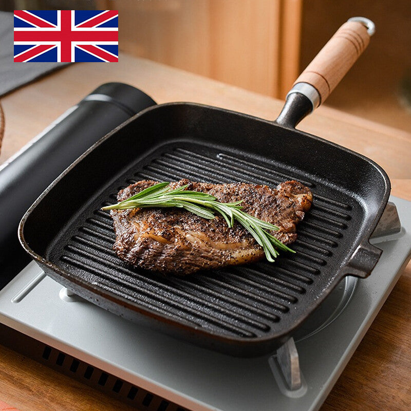 Nonstick Grill Pan – Induction Griddle Skillet with Pouring Lips for Steak & Cooking