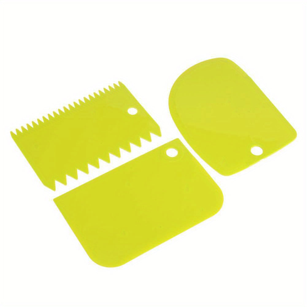 3pcs Cake Scraper Smoother Set - Cake Icing Smoother Tool For Cake Decoration, Flexible Plastic Dough Scraper - For Baking Enthusiasts & Professionals - Multifunctional Kitchen Tools - Perfect Gift for Bakers