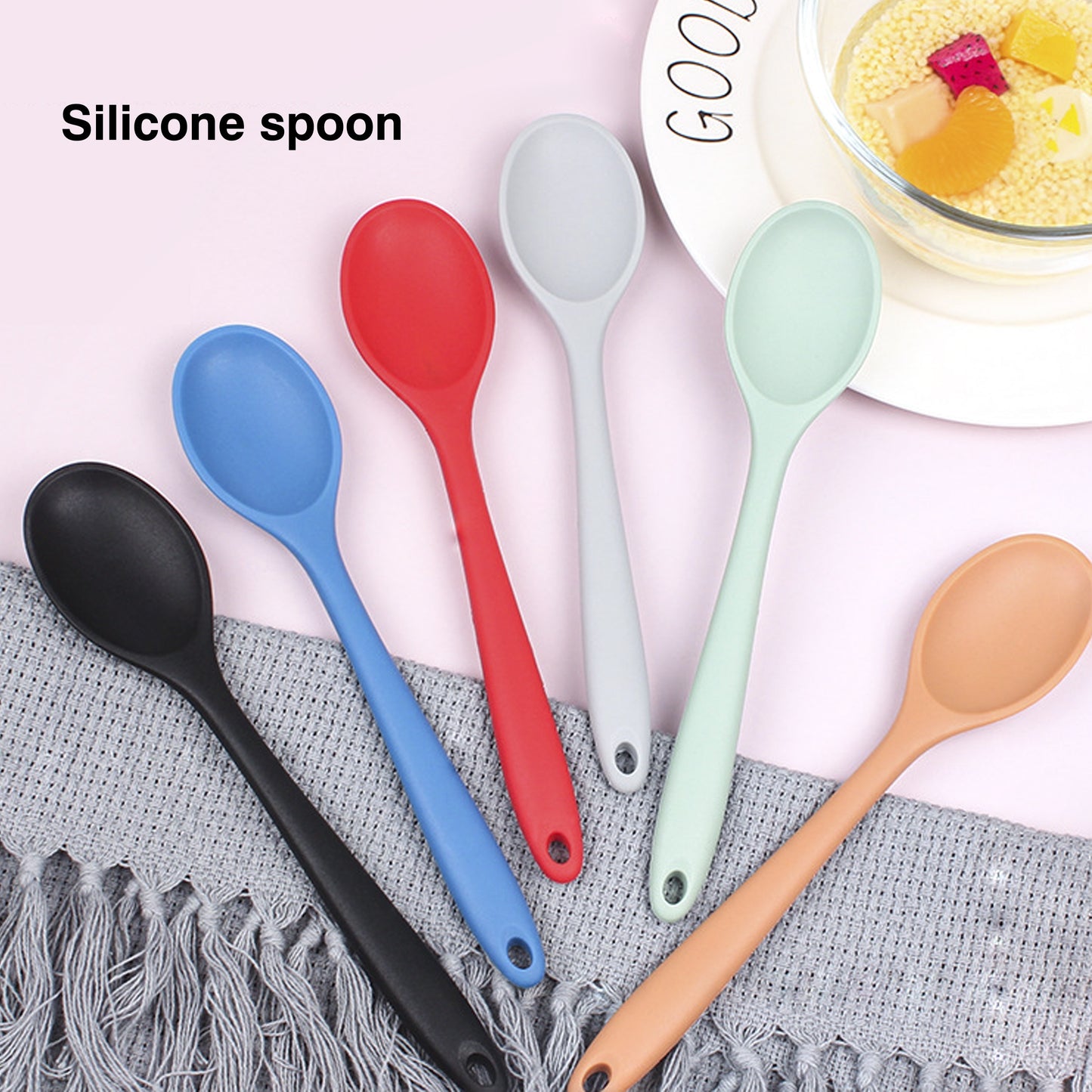 1pc Premium Silicone Spoon - Ladles for Cooking, Mixing, Serving, and Salad Preparation - Heat Resistant, Non-Stick, and Easy to Clean Kitchen Essential