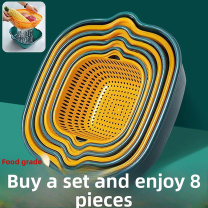 Double-Layer Washing & Draining Basket ? Multi-Functional Kitchen Basin for Fruits and Vegetables
