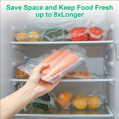 50-Pack Vacuum Sealer Bags, Reusable Food Storage Pouches, No Electricity Needed, Freshness Preservation for Kitchen, Compatible with Vacuum Sealer Machine Accessories