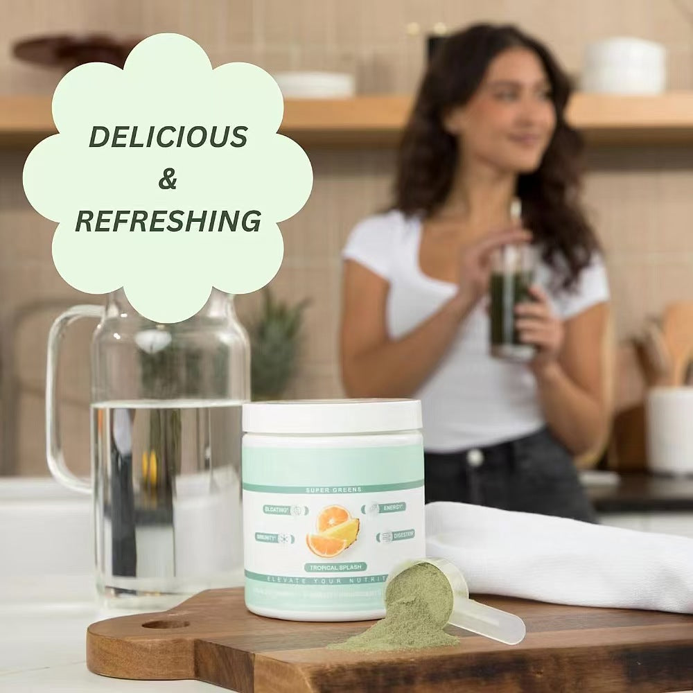 Super Greens Powder ? Watermelon Flavor Nutrient-Rich Fruit & Vegetable Supplement