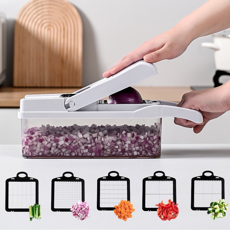 Multifunctional Vegetable & Fruit Cutter ? Stainless Steel Blades with Multiple Attachments