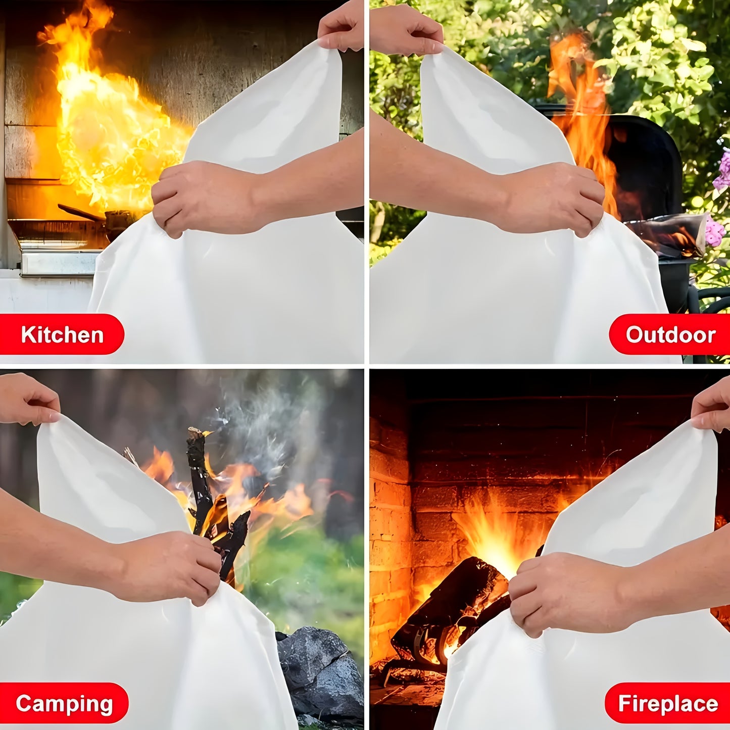 5pcs - Emergency Fire Blanket, Firefighter'S Accessory, Fireproof Blanket, Flame Retardant Blanket, Suitable for Home, Kitchen, School, Car, Office, Warehouse Safety Blanket 40"x 40"