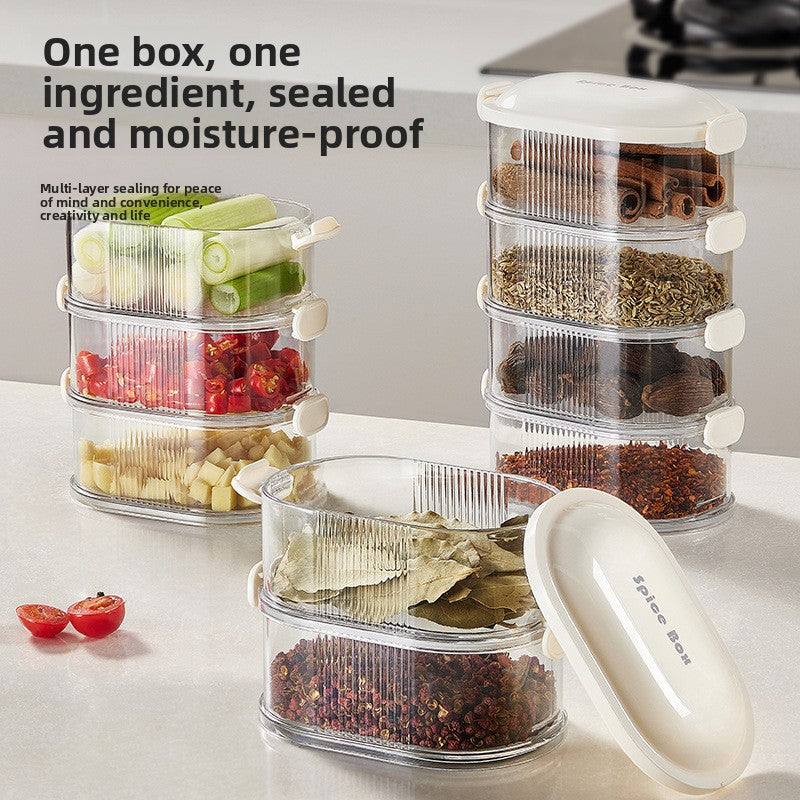 Stackable Spice Storage Jars ? Food-Grade Airtight Containers with Modular 1-5 Tier Design
