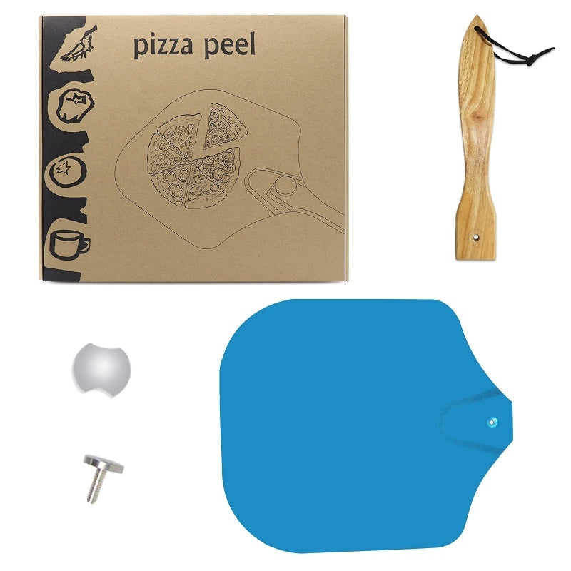 12" Aluminum Pizza Peel – Foldable Wooden Handle Pizza Paddle for Oven & Grill