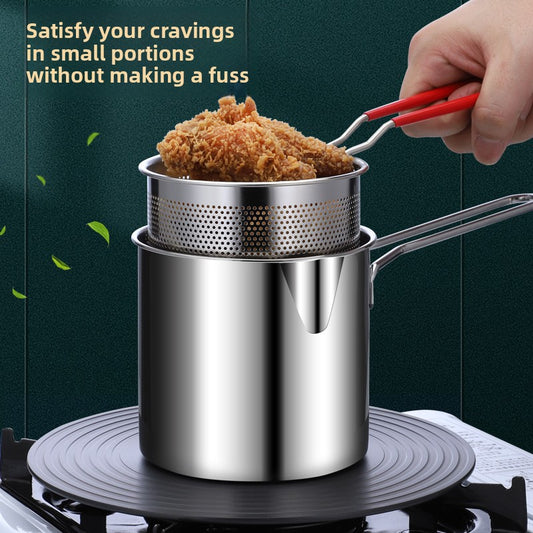 304 Stainless Steel Frying Pan ? Deep Oil Pan for Induction Cooker with Splash Prevention