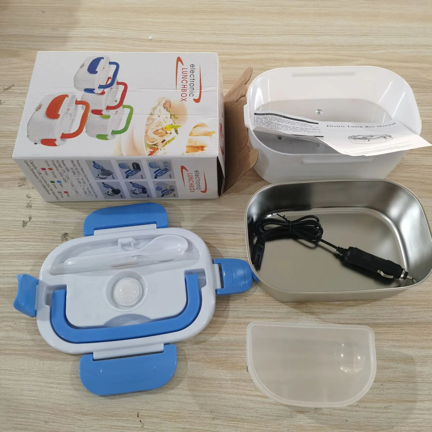 Double-Layer Stainless Steel Heated Lunch Box – Portable Electric Food Warmer