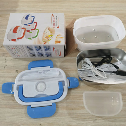 Double-Layer Stainless Steel Heated Lunch Box – Portable Electric Food Warmer