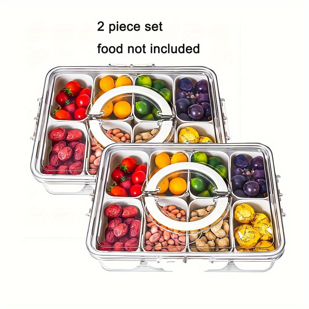 Leak-Proof Square Bento Lunch Box With 4/8 Compartments - Perfect For School, College, Picnics & Kitchen Organization