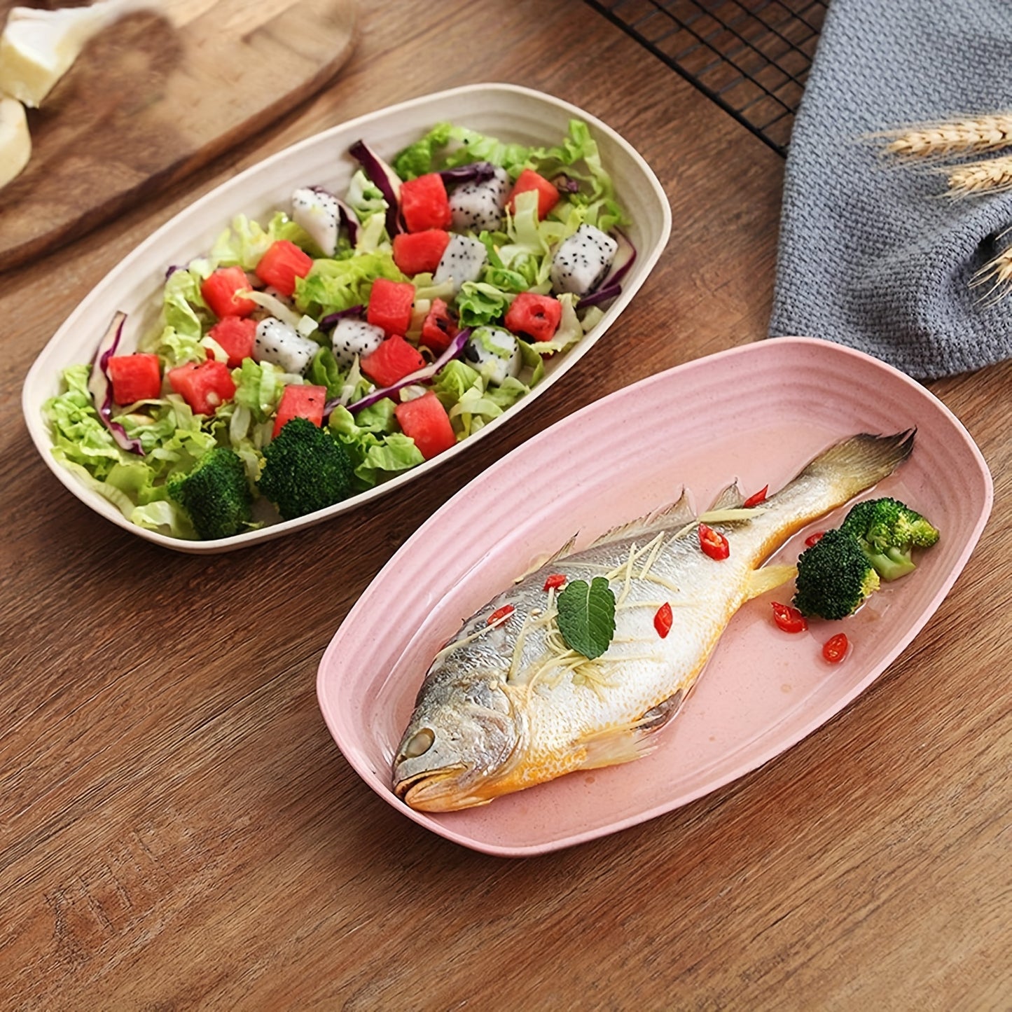 8pcs Sustainable Wheat Straw Plates, 11" Microwave Safe Lightweight Dinner & Lunch Plates for All Seasons - Perfect for Kitchen & Restaurant Use