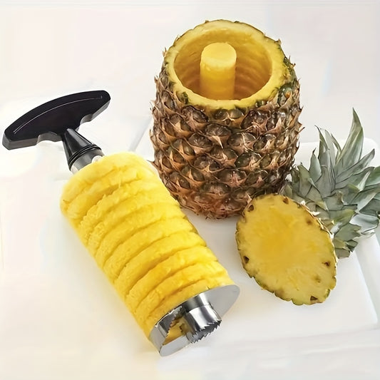 [1pc Easy Pineapple Corer Slicer] 1pc Stainless Steel Pineapple Corer and Slicer, Easy to Use Kitchen Tool for Effortless Pineapple Core Removal and Slicing