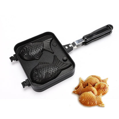 Double-Sided Non-Stick Fish-Shaped Waffle Pan ? Gas Stove & Open Flame Compatible