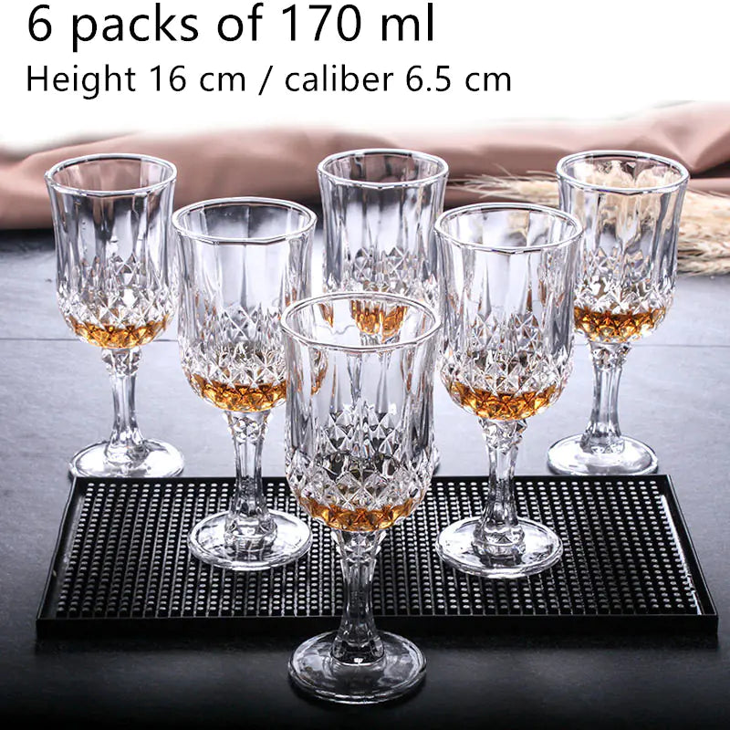 Vintage Thick Crystal Glass Wine and Champagne Cup Set