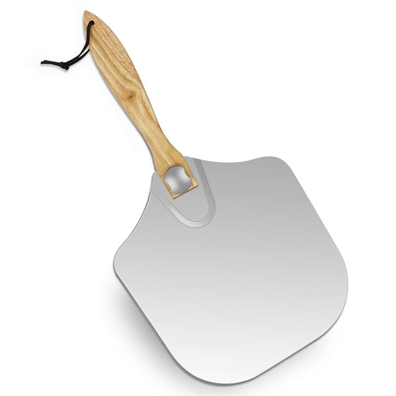 12" Aluminum Pizza Peel – Foldable Wooden Handle Pizza Paddle for Oven & Grill