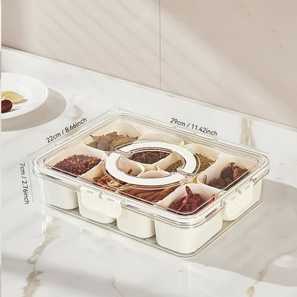 Leak-Proof Square Bento Lunch Box With 4/8 Compartments - Perfect For School, College, Picnics & Kitchen Organization