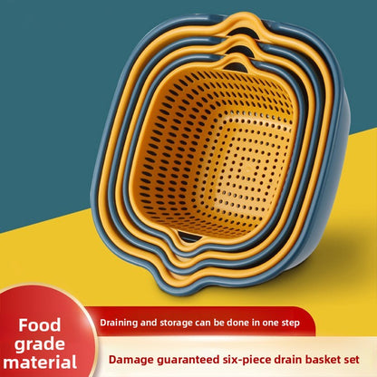 Double-Layer Washing & Draining Basket ? Multi-Functional Kitchen Basin for Fruits and Vegetables