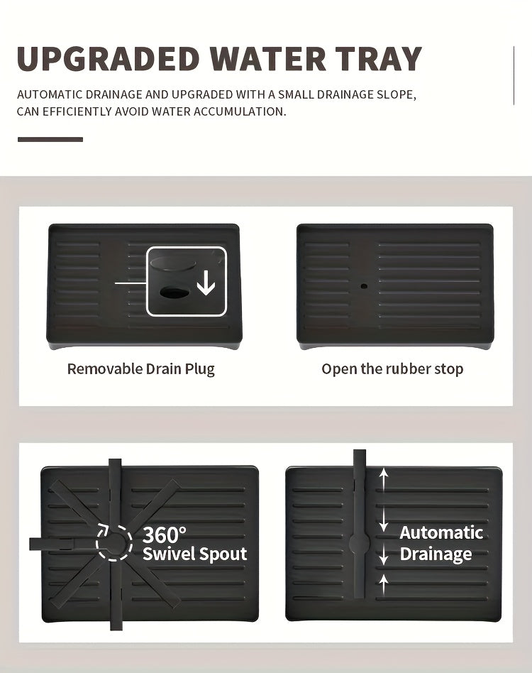1pc Large Capacity 2-Tier Dish Drying Rack with Drainboard, Double-Layer Bowl & Cup Rack, Detachable Over The Sink Organizer for Kitchen Counter, Black & White - Ideal for Plates, Bowls, Cups & Cutlery Storage, Dish Drying Ra