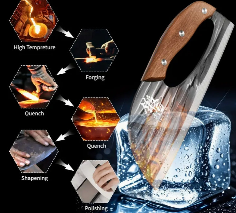 Hand-Forged Bone Cutter Knife – Lightweight Dual-Use Slicer, High Carbon Stainless Steel