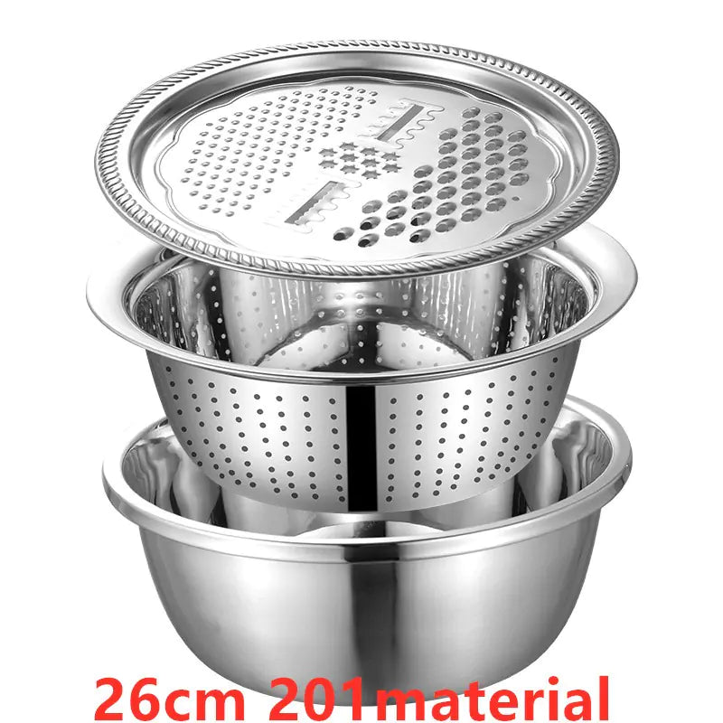 Stainless Steel Kitchen Drain & Fruit Basket Set