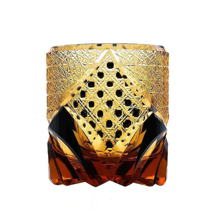 Hand Carved Crystal Whiskey Glass
