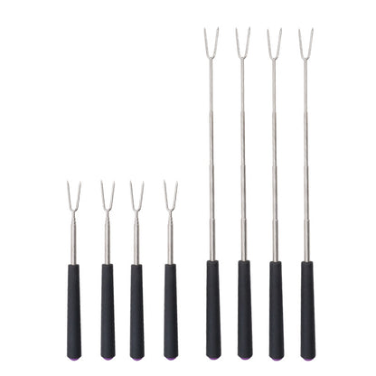 Retractable Stainless Steel Fondue & BBQ Fork ? Extendable Multi-Purpose Kitchen Tool