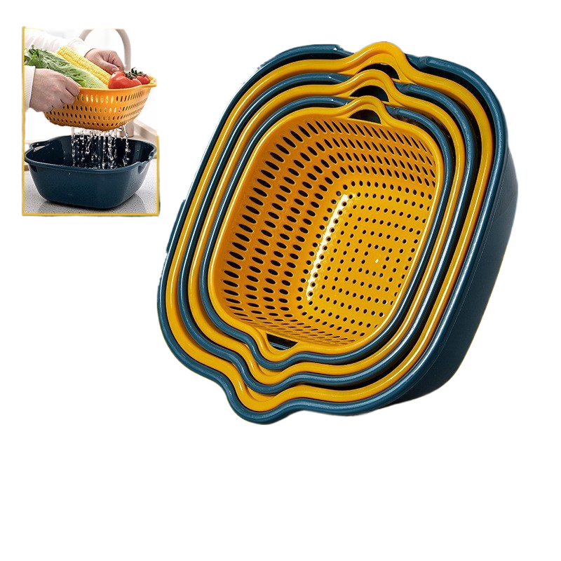 Double-Layer Washing & Draining Basket ? Multi-Functional Kitchen Basin for Fruits and Vegetables