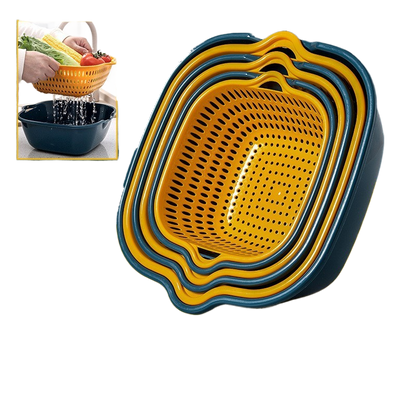 Double-Layer Washing & Draining Basket ? Multi-Functional Kitchen Basin for Fruits and Vegetables