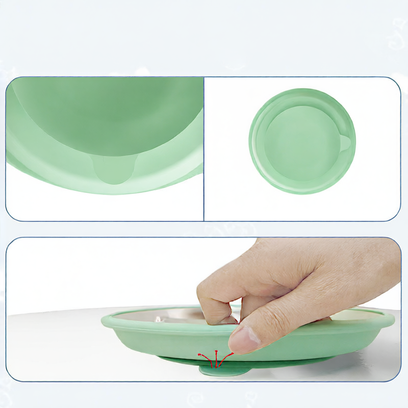 Food-Grade Stainless Steel Kids Plate ? Silicone Suction Base with Removable Compartments