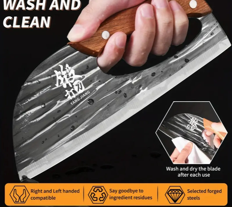 Hand-Forged Bone Cutter Knife – Lightweight Dual-Use Slicer, High Carbon Stainless Steel