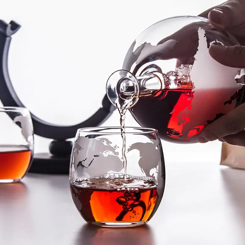 Earth Globe Glass Wine Decanter