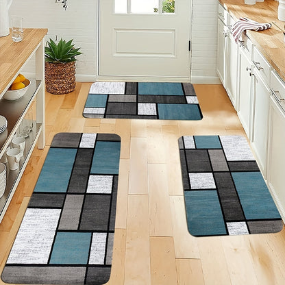 1pc Soft Thickened Kitchen Floor Mat, Non-slip Oil-proof Floor Mat, Waterproof Runner Rug, Dirt-resistant Floor Carpet, Machine Washable, Entrance Doormat, Kitchen Living Room Laundry Bathroom Water-absorbing Floor Mat, Room