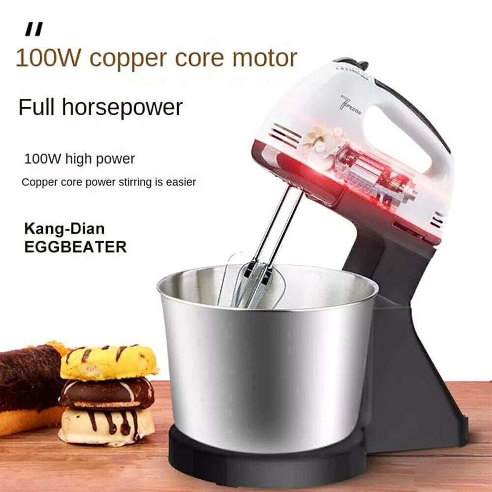 7-Speed Electric Stand Mixer – Food Mixer with Bowl, Beaters & Dough Hooks